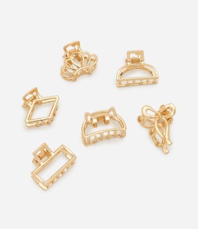 Kit 06 Pirañas para el Pelo Pequeñas en Metal