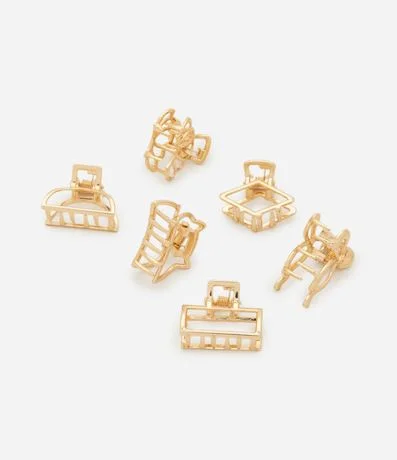 Kit 06 Pirañas para el Pelo Pequeñas en Metal 2