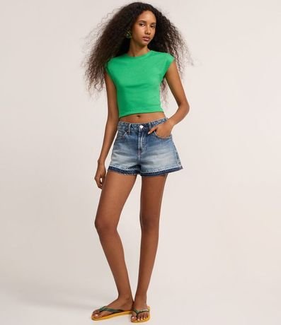 Blusa sin Manga en Rib con Textura de Rayas 2