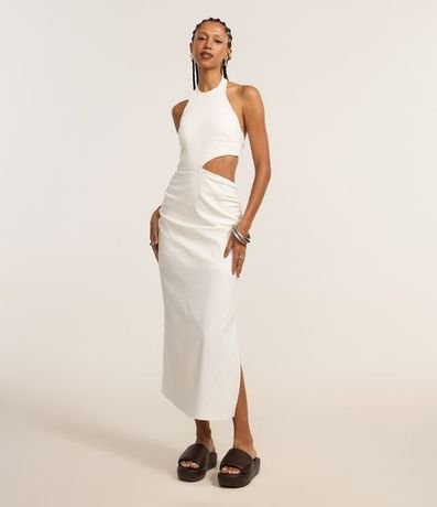 Vestido New Midi Frente única en Bengalina con Cutout