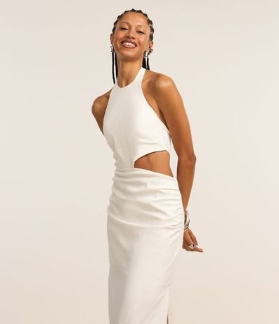 Vestido New Midi Frente única en Bengalina con Cutout 2