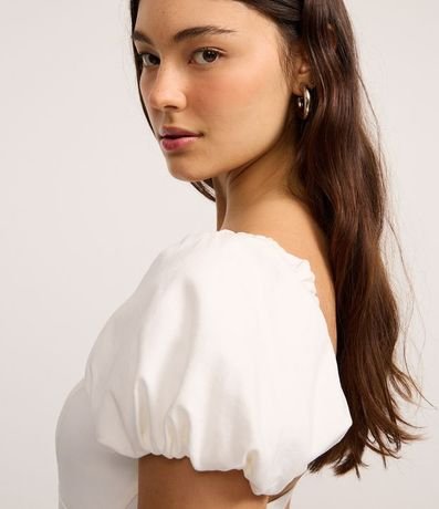 Vestido Corto en Bengalina con Manga Abullonada 3