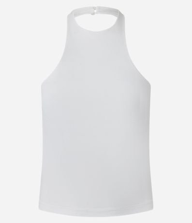 Blusa Justa en Microfibra con Cuello Halter