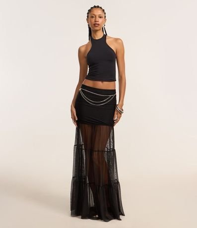 Blusa Justa en Microfibra con Cuello Halter 2