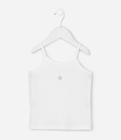 Musculosa Infantil en Rib con Estrella de Purpurina - Talle 1 a 6 años