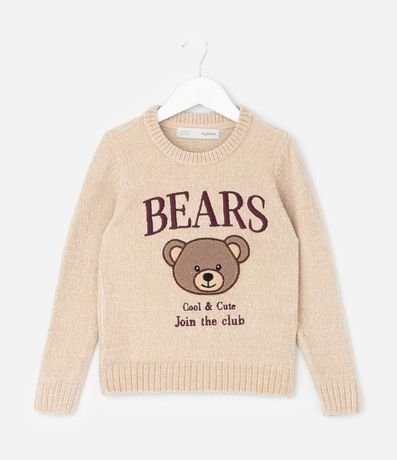 Buzo Infantil en Chenille con Bordado de Osito – Talle 5 a 14 años