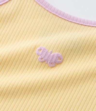 Musculosa Infantil con Mariposa Acanalada - Talle 1 a 6 años 2