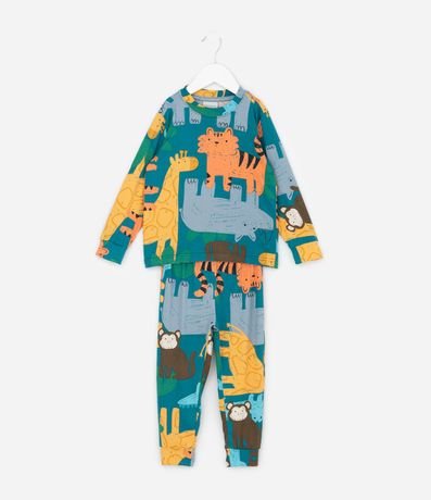 Pijama Infantil Largo en Plush con Estampado de Animales – Talle 2 a 6 años 2