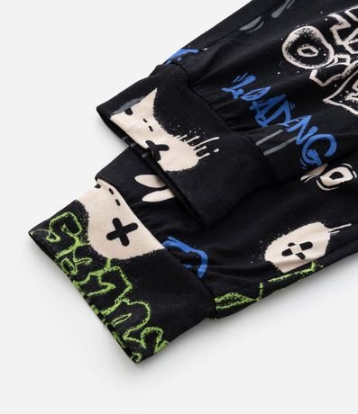 Pijama Infantil Largo en Plush con Estampado de Skate – Talle 7 a 14 años 8