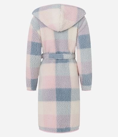 Bata de Baño en Sherpa Doble Faz con Estampado de Cuadros 3