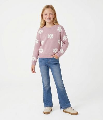 Buzo Infantil en Punto con Estampa Floral – Talle 5 a 14 años