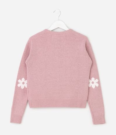 Buzo Infantil en Punto con Estampa Floral – Talle 5 a 14 años 2