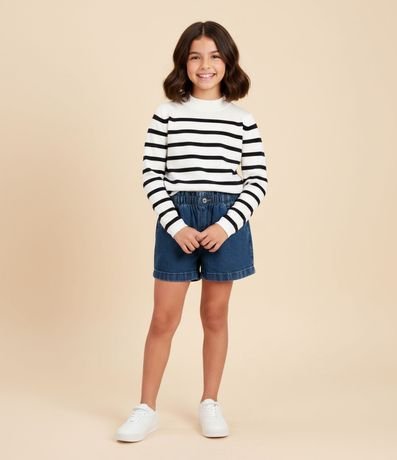 Remera Infantil Seamless Rayada con Cuello Alto – Talle 5 a 14 años 2