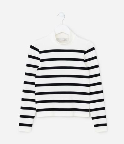 Remera Infantil Seamless Rayada con Cuello Alto – Talle 5 a 14 años 2