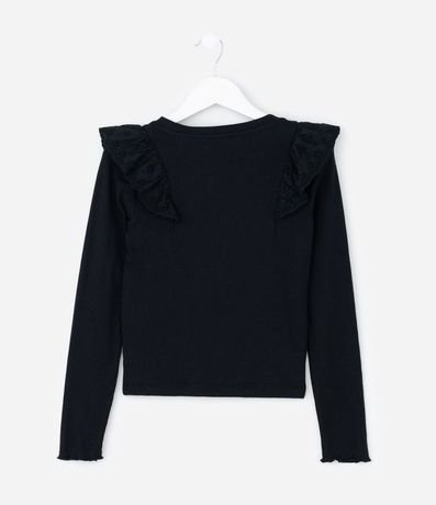 Remera Infantil Rib con Volado de Broderie – Talle 5 A 14 años 3