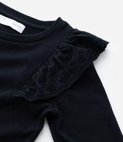Remera Infantil Rib con Volado de Broderie – Talle 5 A 14 años 6