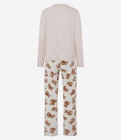 Pijama Largo en Plush con Estampado de Ositos 3