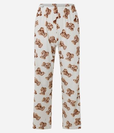 Pijama Largo en Plush con Estampado de Ositos 4