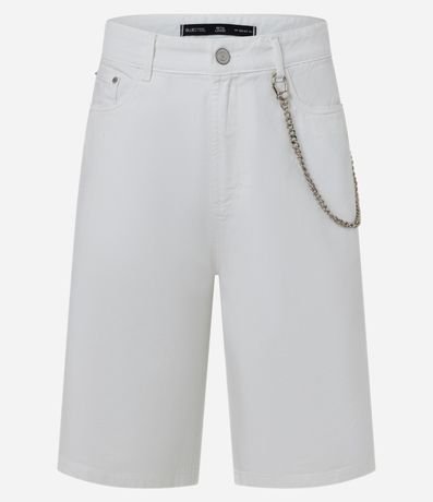 Bermuda Baggy en Sarga con Detalle de Cadena 4