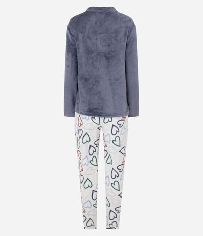 Pijama Largo con Estampado de Corazón 7