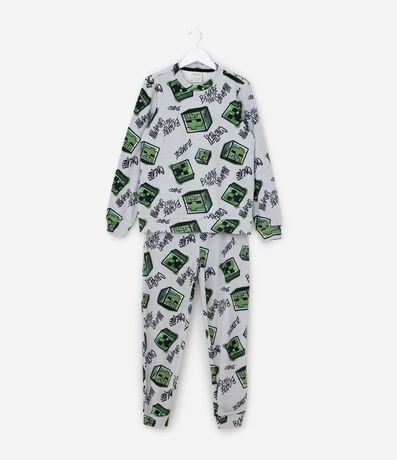 Pijama Infantil en Plush con Estampa de Minecraft – Talle 5 a 14 años