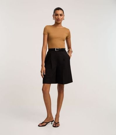 Blusa Acanalada en Rib con Cuello Polo 2