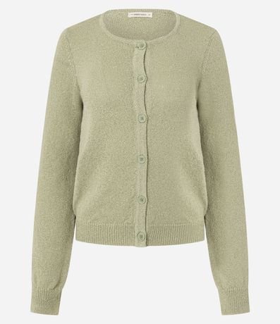 Cardigan en Punto con Botones y Escote U 7