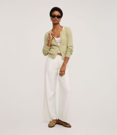 Cardigan en Punto con Botones y Escote U 2