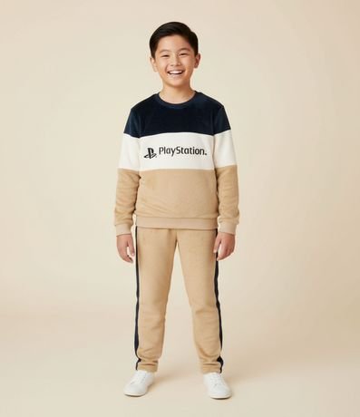 Pijama Infantil Largo con Estampa de PlayStation – Talle 5 a 16 años 2
