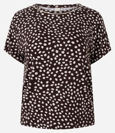 Blusa en Crepé con Cuello Redondo y Estampa de Lunares Diferenciada 5