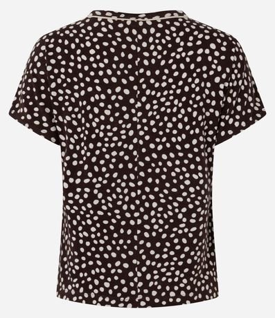 Blusa en Crepé con Cuello Redondo y Estampa de Lunares Diferenciada 6