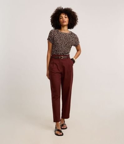 Blusa en Crepé con Cuello Redondo y Estampa de Lunares Diferenciada 2