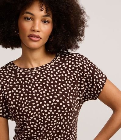 Blusa en Crepé con Cuello Redondo y Estampa de Lunares Diferenciada 3