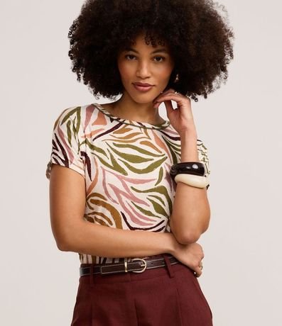 Blusa en Viscolycra con Estampado Abstracta