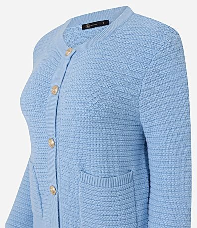 Cardigan Texturizado en Punto con Botones Metalizados 8