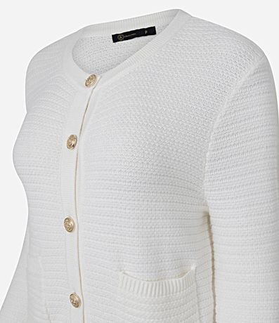Cardigan Texturizado en Punto con Botones Metalizados 6