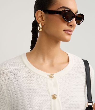 Cardigan Texturizado en Punto con Botones Metalizados 3