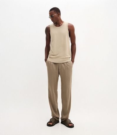 Pantalón Recto en Viscolino Liso 1