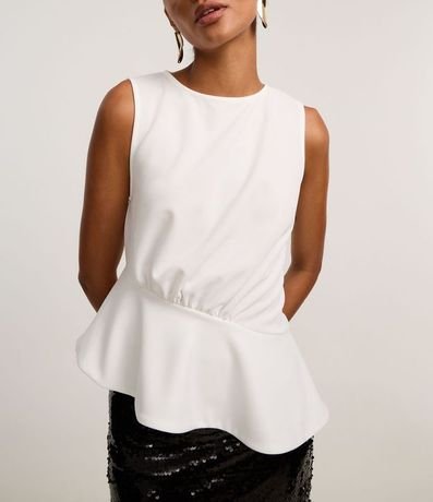 Blusa Peplum con Cuello Redondo y Ruedo Asimétrico 5