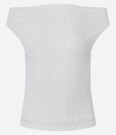 Blusa Texturizada con Escote Hombro a Hombro 5