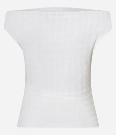 Blusa Texturizada con Escote Hombro a Hombro 7
