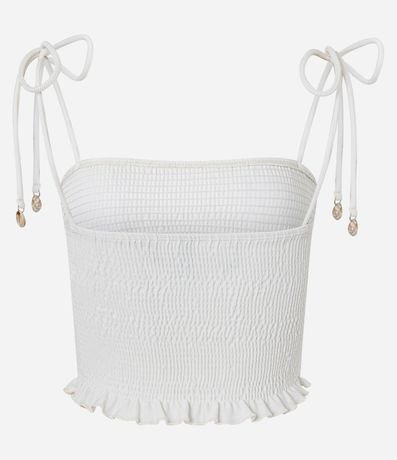 Blusa Cropped en Lastex com bretel fino de lazo Búzios 5