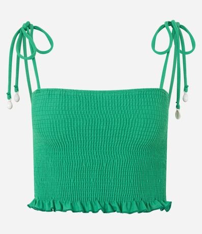 Blusa Cropped en Lastex com bretel fino de lazo Búzios 4