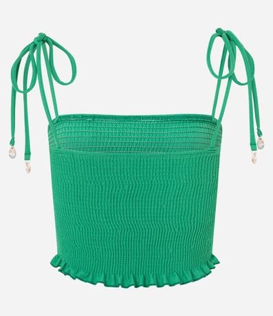 Blusa Cropped en Lastex com bretel fino de lazo Búzios 5