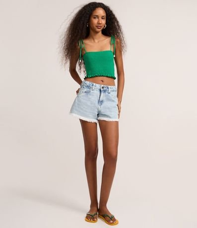 Blusa Cropped en Lastex com bretel fino de lazo Búzios 3