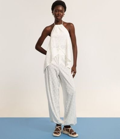 Blusa sin Manga con Textura y Abertura Delantero 3