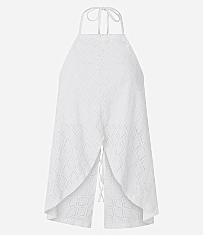 Blusa sin Manga con Textura y Abertura Delantero 4