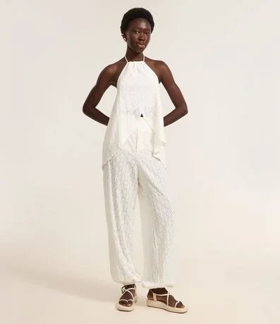 Blusa sin Manga con Textura y Abertura Delantero