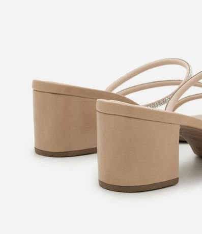 Sandalia con Tiras Brillosas y Tacón de Bloque 4