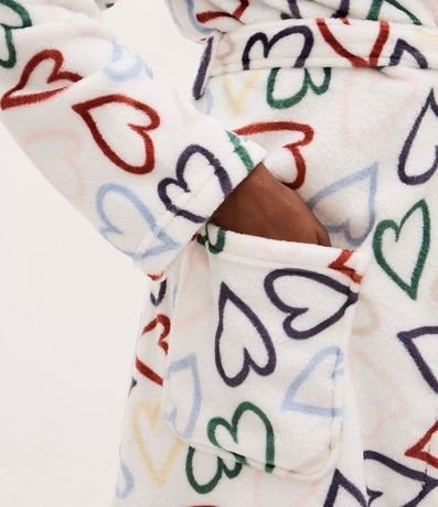 Bata de Baño en Fleece con Corazones Coloridos 2